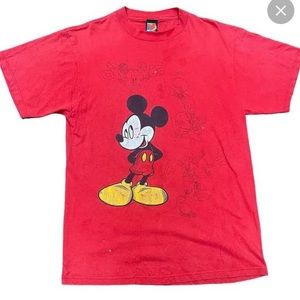 Vintage 90’s Jerry Leigh Disney Mickey Mouse Red T Shirt Size M